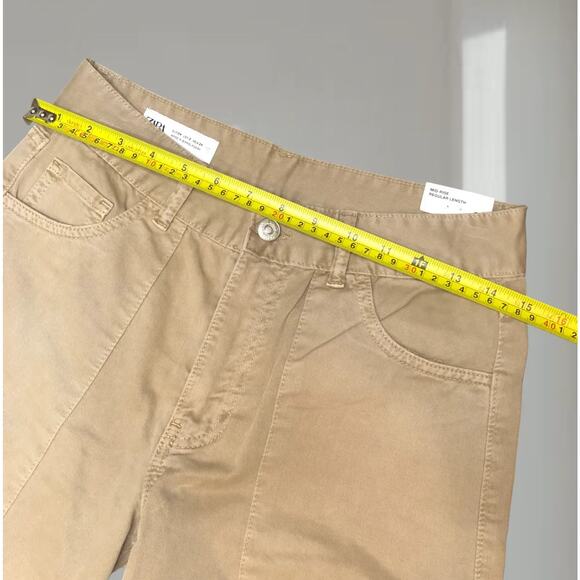 ZARA High Rise Wide Leg Cargo Pants – Beige (Size 2 / EUR 34) - NWT - Picture 4 of 7